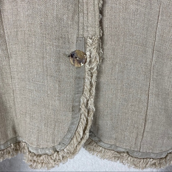 CHICO'S Natural Tan Linen Hopsack Alex Blazer Jacket NWT  Small - Picture 5 of 8